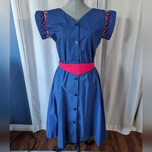 Vintage blue rainbow bright dress